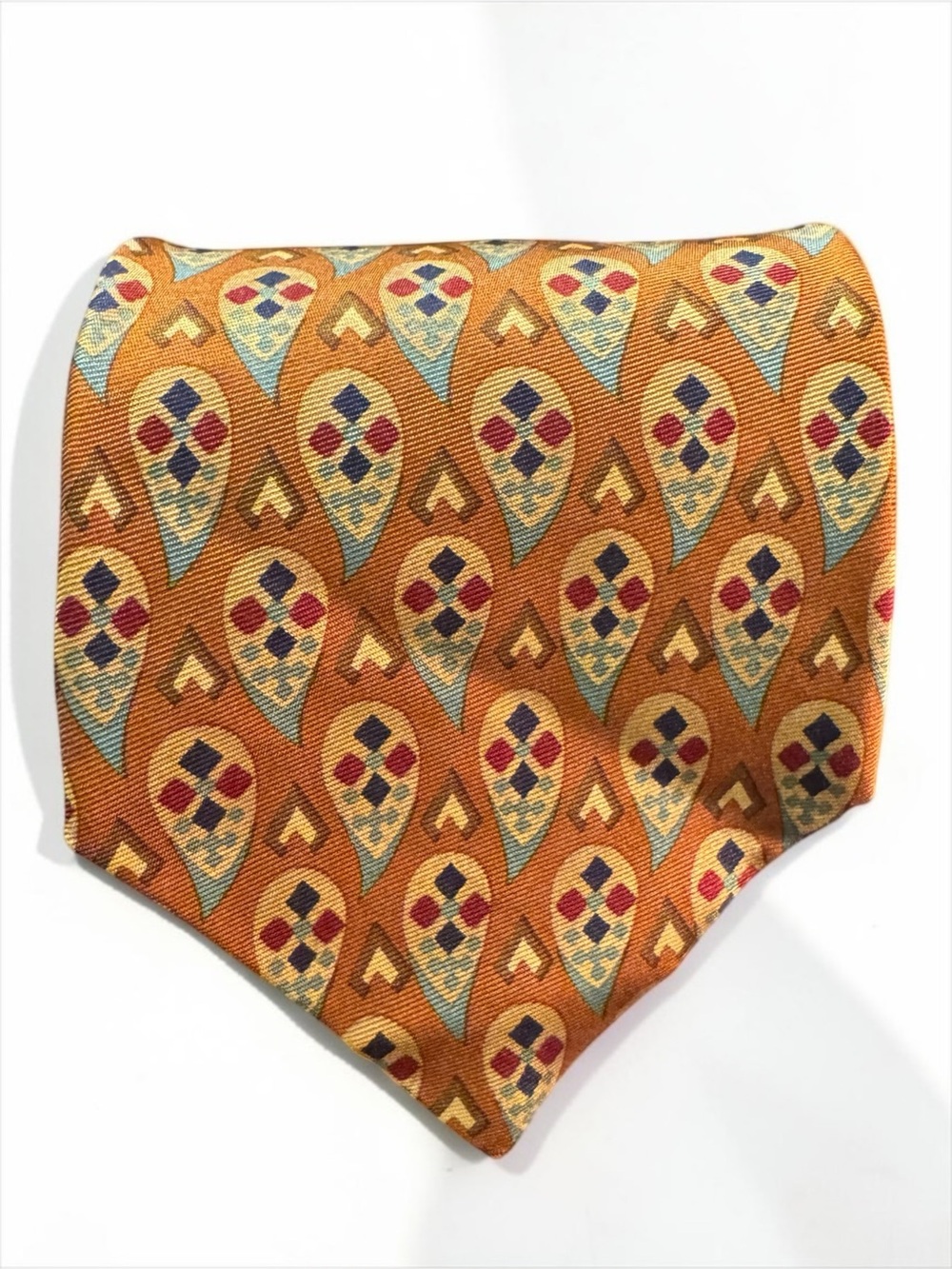 Vintage Joseph Abboud Retro Silk Tie Mustard Brown